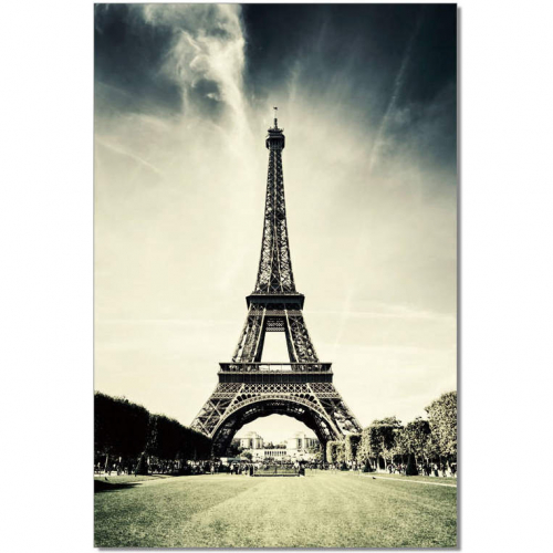 Eiffel Tower Wall Art in Navy Blue & White